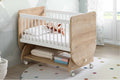 Wooden Rocking Mother Side Crib with wheels 90 X50