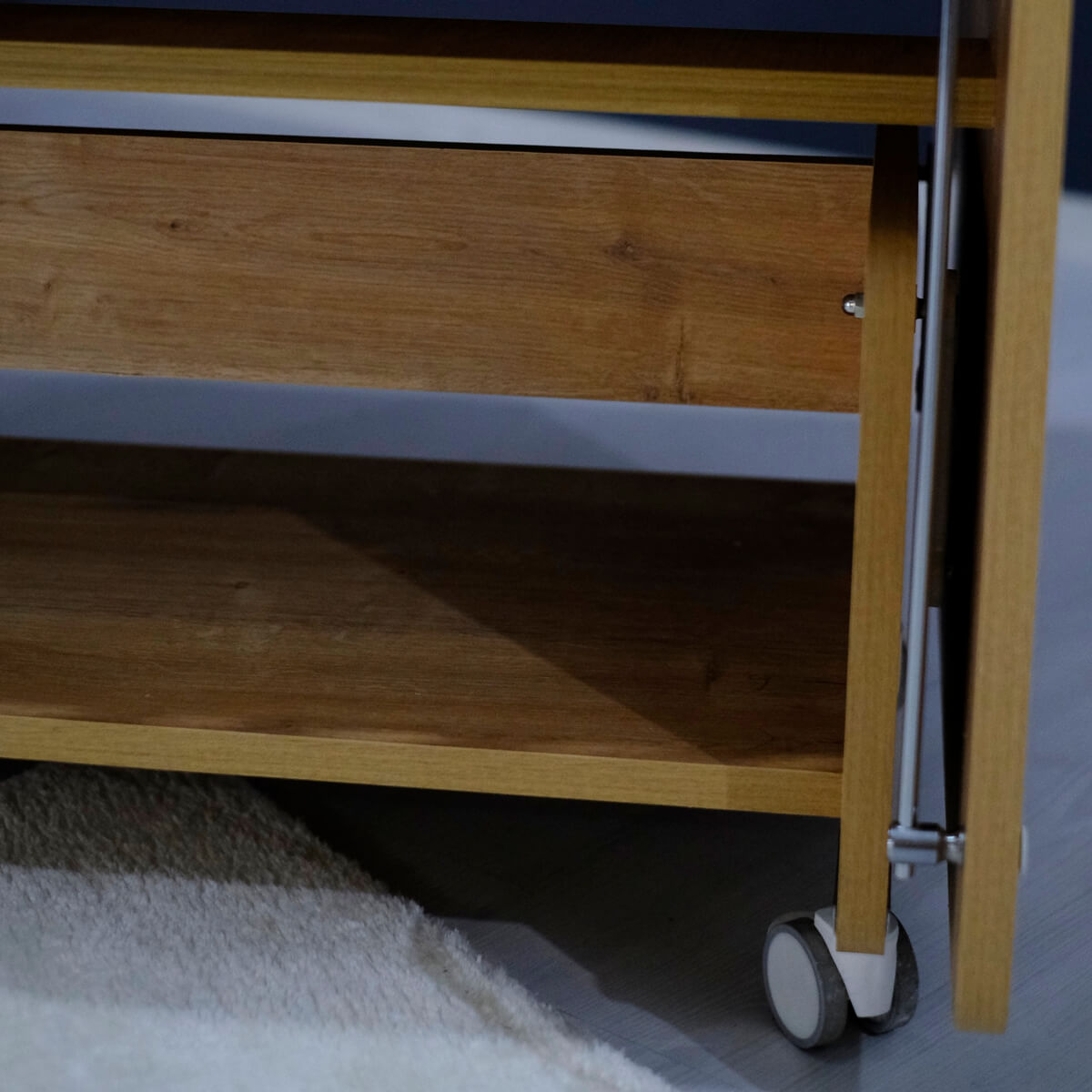Wooden Rocking Mother Side Crib with Wheels & Drawer 120 X60